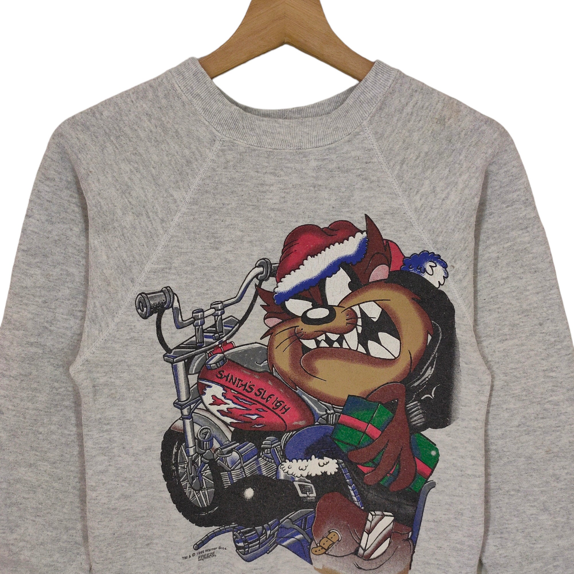 90s LOONEY TUNES 'TAZ' TAZMANIAN DEVIL CARTOON COLOR BLOCK LEATHER BIKER JACKET BY E. BAEZ - SIZE M/L 80s Hip Hop (ONE OF A KIND!) | Starwear Status 90s LOONEY TUNES 'TAZ' TAZMANIAN DEVIL CARTOON COLOR BLOCK LEATHER BIKER JACKET BY E. BAEZ - SIZE M/L 80s Hip Hop (ONE OF A KIND!) | Starwear Status