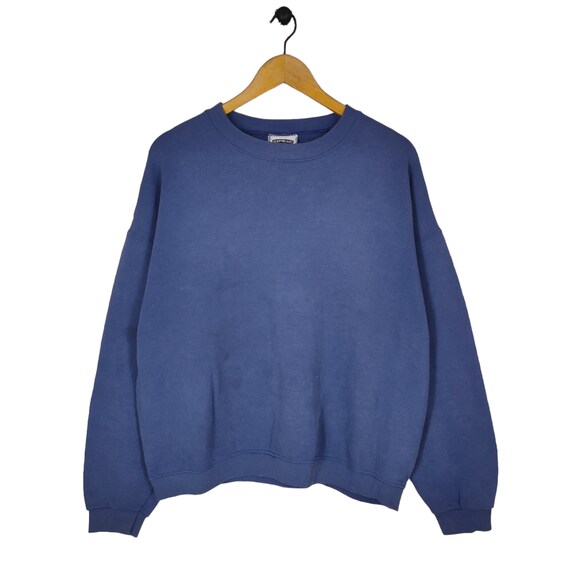 90s Lee Blank Sweatshirt Vintage Lee Heavyweight USA Plain Sweater Jumper Pullover Crewneck Navy Blue Size Etsy Canada