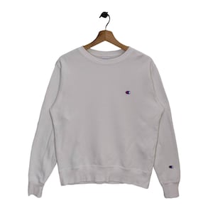 Vtg 90s Champion Sweatshirt Medium Vintage Champion Sweater Jumper Pullover Crewneck White Size M