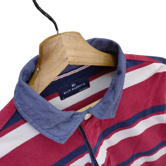 Blue Harbour Polo Shirt, Vintage Rugby, Stripes S… - image 8