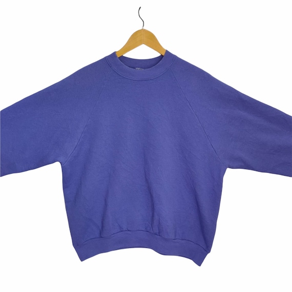 90s Blank Raglan Sweatshirt Large Vintage Fruit of the Loom Plain 