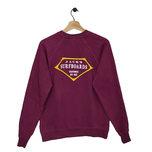 90s Jack’s Surfboards Huntington Beach Sweatshirt Small Vintage California Sweater Jumper Pullover Crewneck Graphics Size S