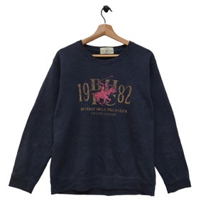 90s Beverly Hills Polo Club Sweatshirt large Vintage Beverly Hills Sweater Jumper Crewneck Black Womens Size L