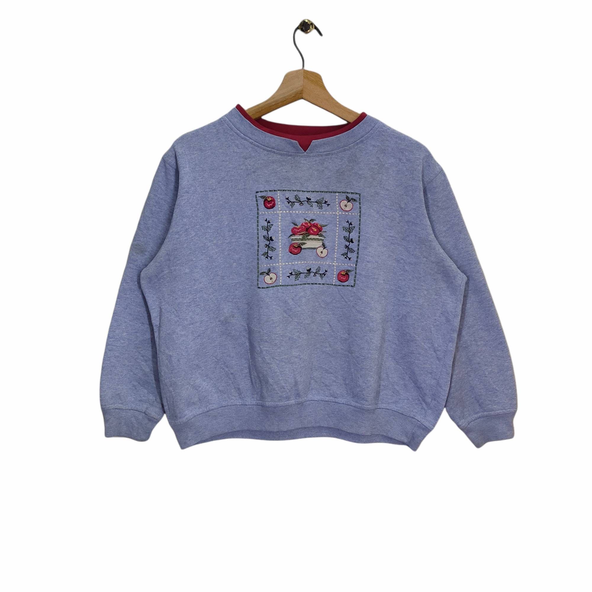 Apple Print Knit Sweater - Etsy