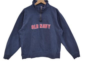 Old Navy Quarter Zip Sweatshirt Large Vintage Old Navy Embroidery