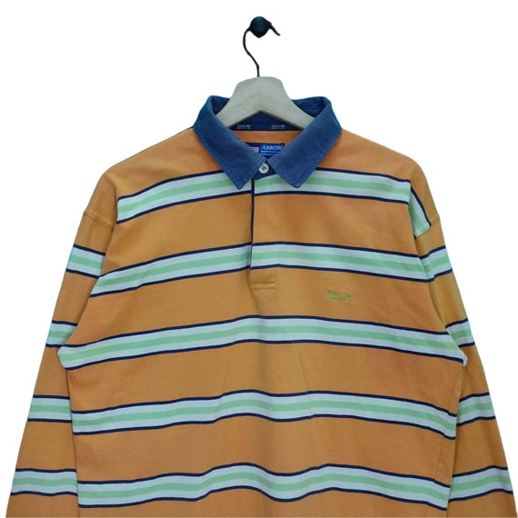 Vtg Arrow, Vintage Rugby Polo Shirt, Stripes Shir… - image 4