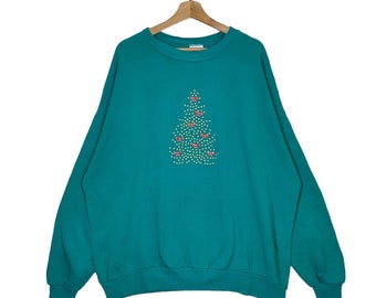 90s Jerzees Sweatshirt Vintage Jerzees Sweater Jumper Pullover Crewneck Aqua Size 3XL