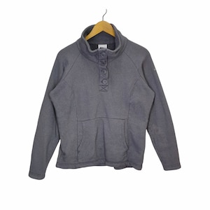 Columbia Sweater Pullover Medium Vintage Columbia Sweatshirt Jumper Button up Gray Size M