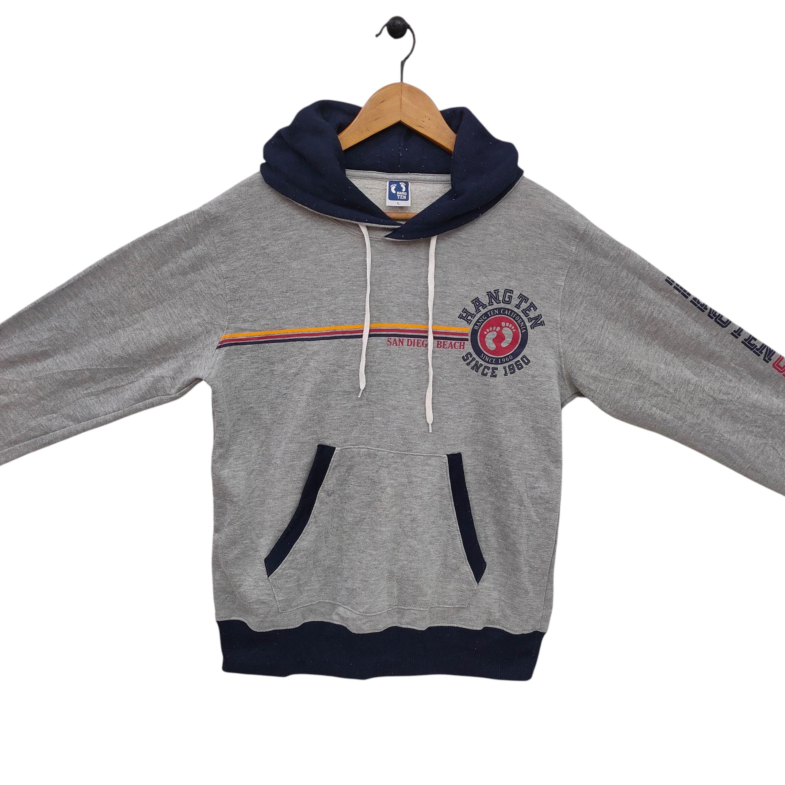 トップス 60s HANG TEN vintage sweat shirt Vtg Hang Ten Hoodie Sweatshirt Vintage Hang Ten California Retro