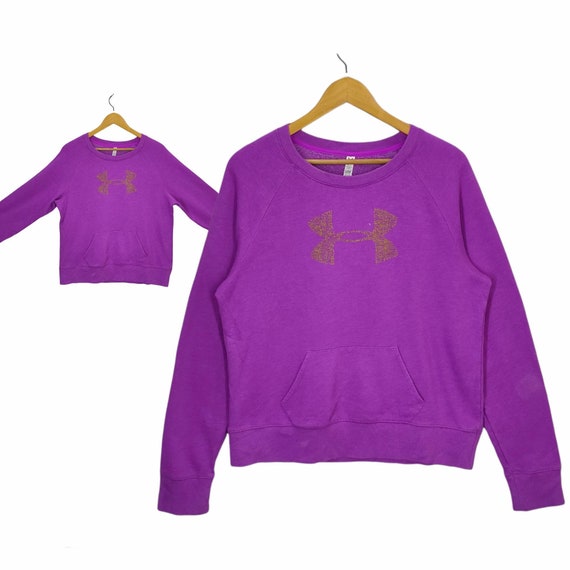 Y2K Under Armour Sweatshirt Pullover Large Vintage Under Armour Sweater  Jumper Crewneck Purple Womens Size L 