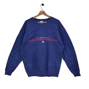 90s Niketown Sweatshirt Medium Vintage Nike Sweater Jumper Pullover Blue Men&#39;s Size M