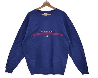 90s Niketown Sweatshirt Medium Vintage Nike Sweater Jumper Pullover Blue Men's Size M