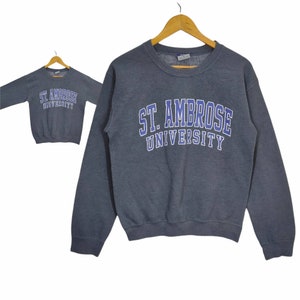 90s St. Ambrose University Crewneck Sweatshirt Small Vintage MV Sport Sweater Jumper Pullover Size S