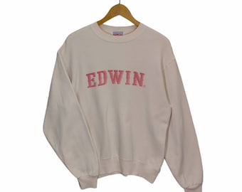 Jaren 90 Edwin sweater medium vintage Edwin sweater trui trui ronde hals tarwekleur maat M