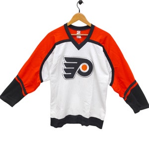 Vtg Philadelphia Flayers Shirt Medium Vintage CCM NHL Trikot Orange Weiß Schwarz Größe M