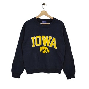 Vintage 90s The Iowa Hawkeyes Football Team Sweatshirt University Of Iowa Sweater Pullover Size 2XLarge