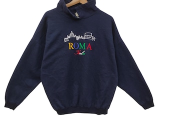 90年代 ローマ イタリア スウェットシャツ ラージ ヴィンテージ 刺繍 