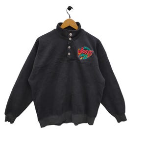90s Detroit Vipers Sweatshirt Large Vintage Lee Embroidery IHL Hockey Sweater Jumper Black Size L