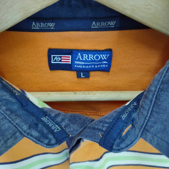 Vtg Arrow, Vintage Rugby Polo Shirt, Stripes Shir… - image 9