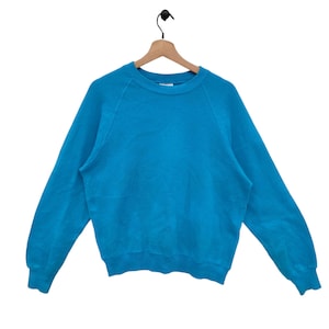 VTG Lee sweat raglan vierge moyen vintage LEE pull en coton mélangé poids moyen pull pull ras du cou turquoise taille M