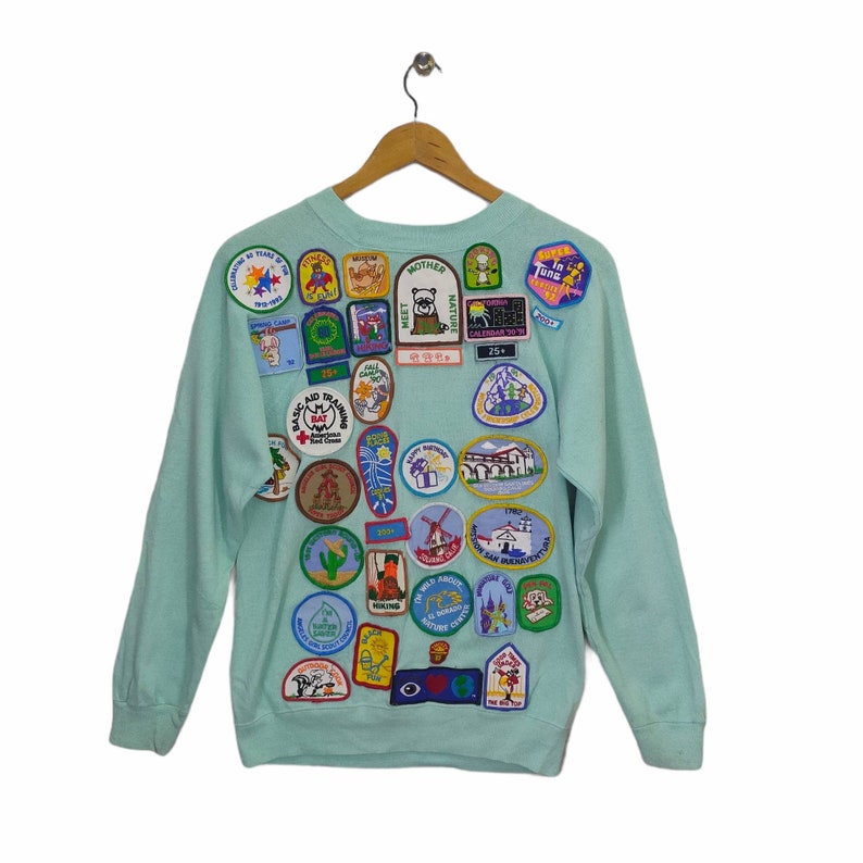 80er Jahre Girl Scout Sweatshirt Raglan klein Vintage Hanes Sweater Pullover Pullover Größe S Bild 2