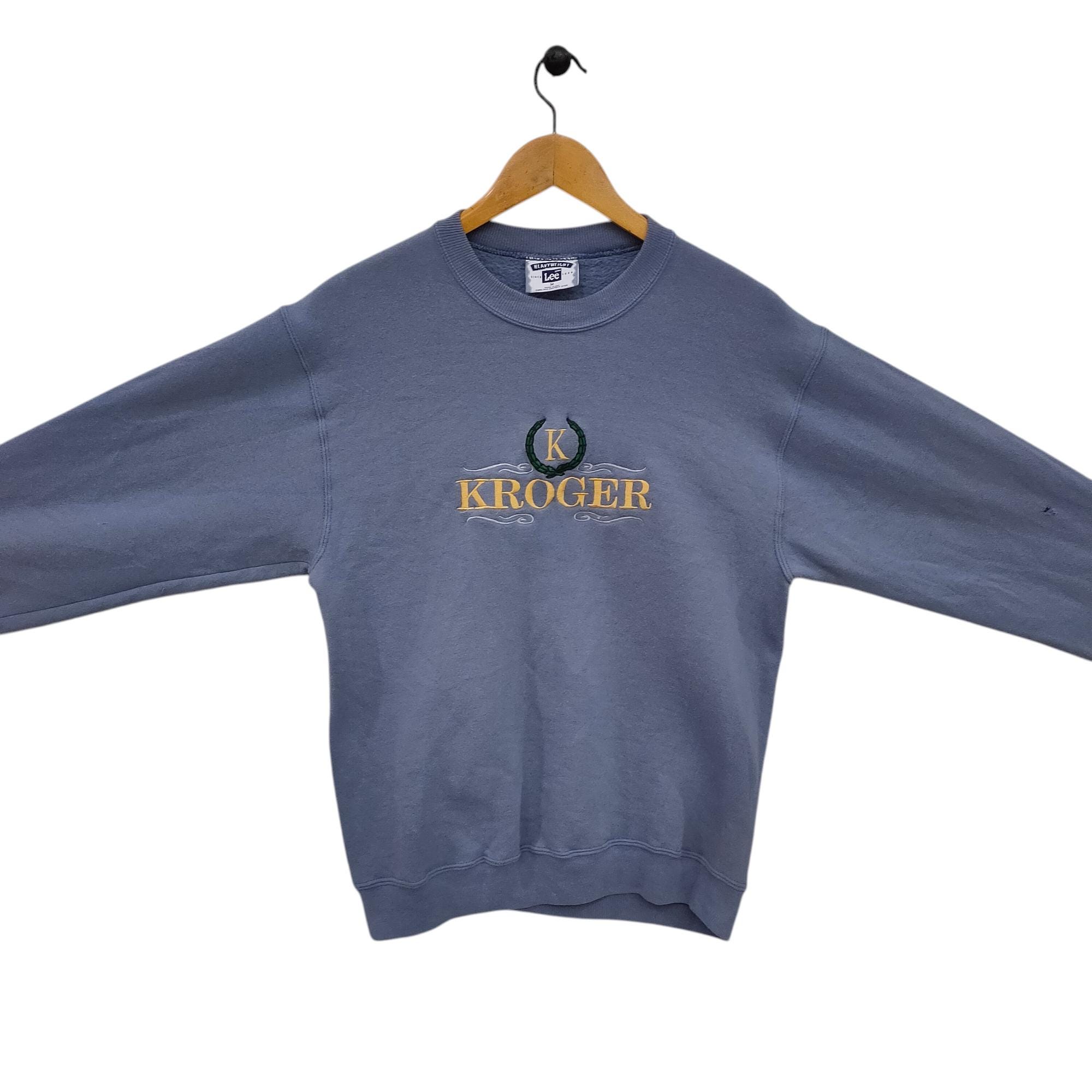 Vintage Kroger Sweatshirt, Gray Crewneck With Yellow Embroidery