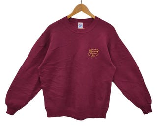 Jaren 90 Wisconsin Central Sweatshirt Vintage Jerzees Trui Trui Trui Ronde Hals Geborduurd Kastanjebruin