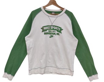 Y2K Nike Sportswear raglansweater vintage Nike trui trui trui wit groen