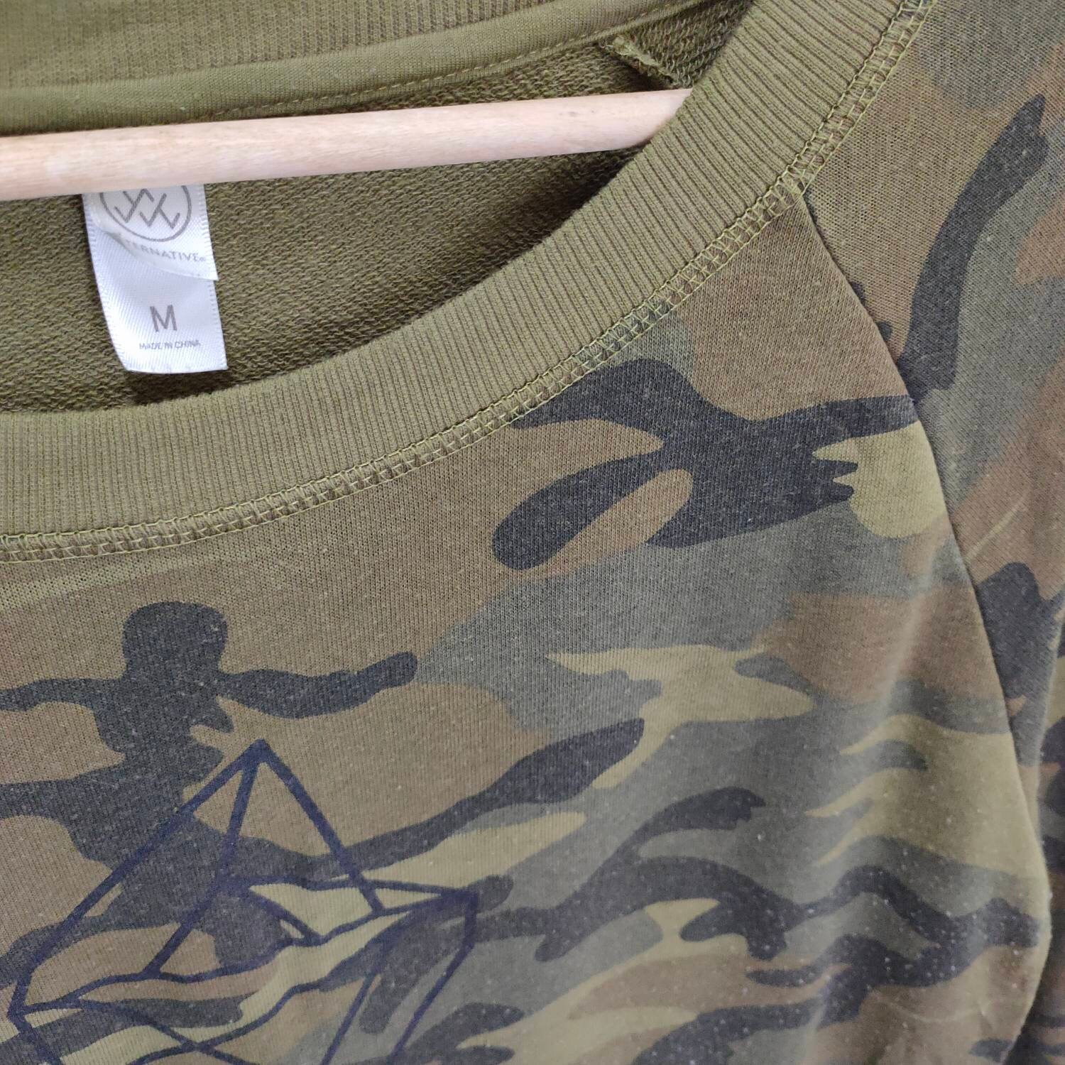 Camo Pullover Raglan Medium Vintage Alternative Langarm Top Tee ...
