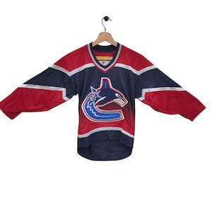 Vancouver Canucks Shirt Large Vintage Koho NHL jersey Stripes Colorblock Youth Small / Medium