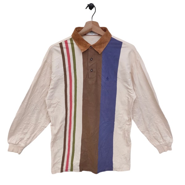 Munsingwear Grand Slam , Vintage Rugby Polo Shirt, Stripes Shirt , Vtg 90s Top Tee, Long sleeve T-shirt, Street Fashion