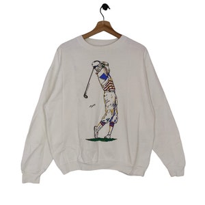 90s Golfing Crewneck Sweatshirt Vintage 1991 Rickman Sweater Jumper Golf Club White Etsy