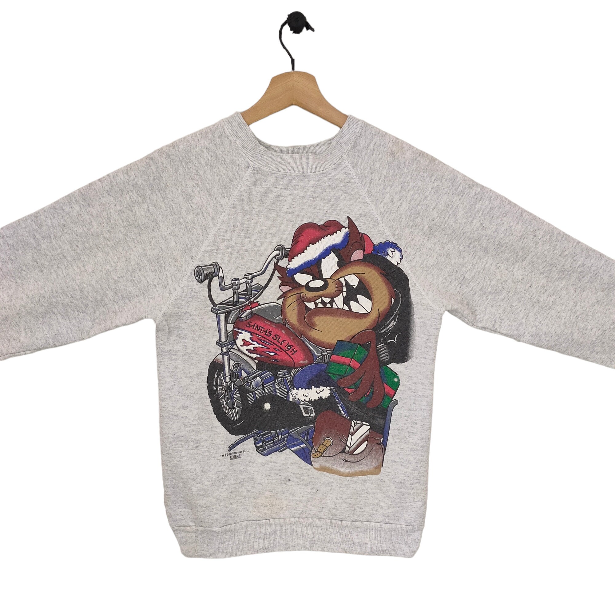 90s Christmas Looney Tunes Raglan Sweatshirt Vintage Tultex 1995