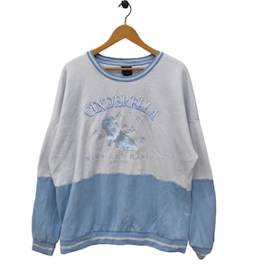 Vtg Disney Prinzessinnen Sweatshirt Vintage Disneyland Stickerei Colorblock Pullover Pullover Rundhalsausschnitt Oversized 2XL