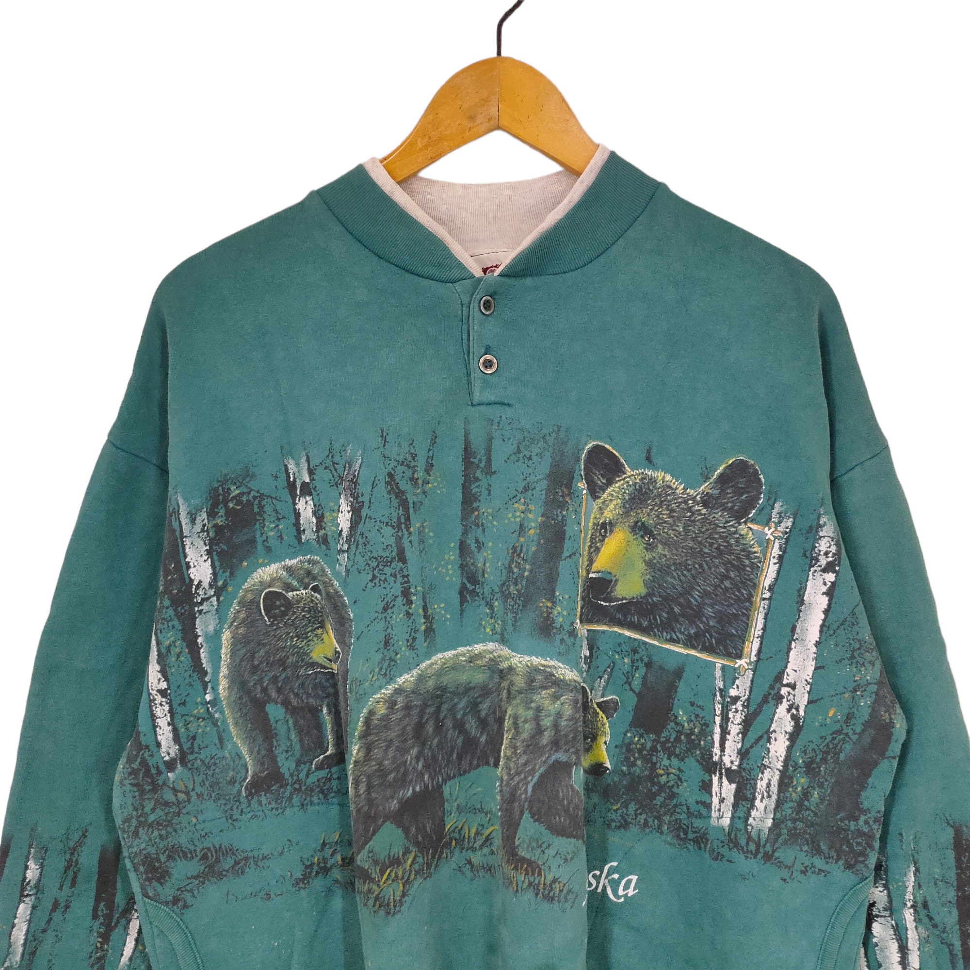 90s ART Unlimited Sportswear Alaska Sweatshirt Large Vintage Etsy