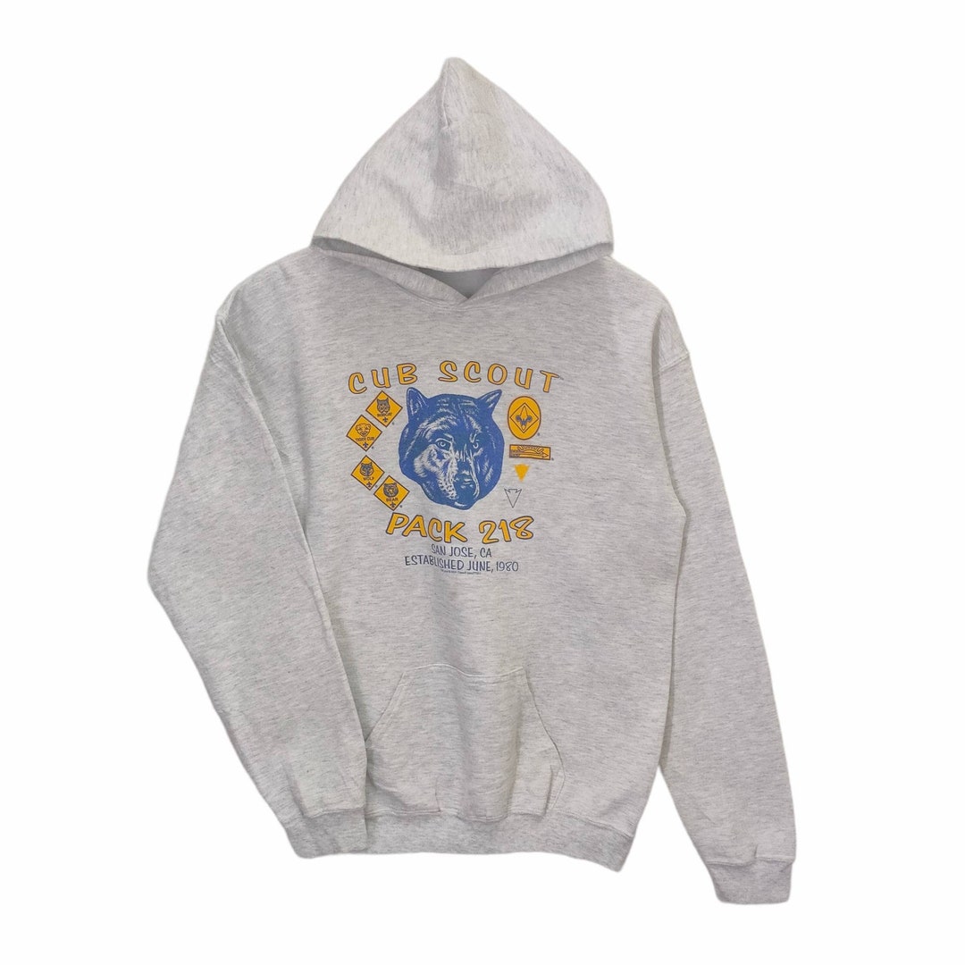 Pull à capuche louveteau vintage San Jose lynx lynx tigre loup ours