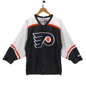 Vtg Philadelphia Flayers Shirt Medium Vintage CCM NHL Trikot Orange Weiß Schwarz Größe M
