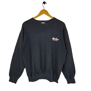 90s Ellesse Sweatshirt Medium Vintage Ellesse Sweater Jumper Crewneck Black Mens Size M