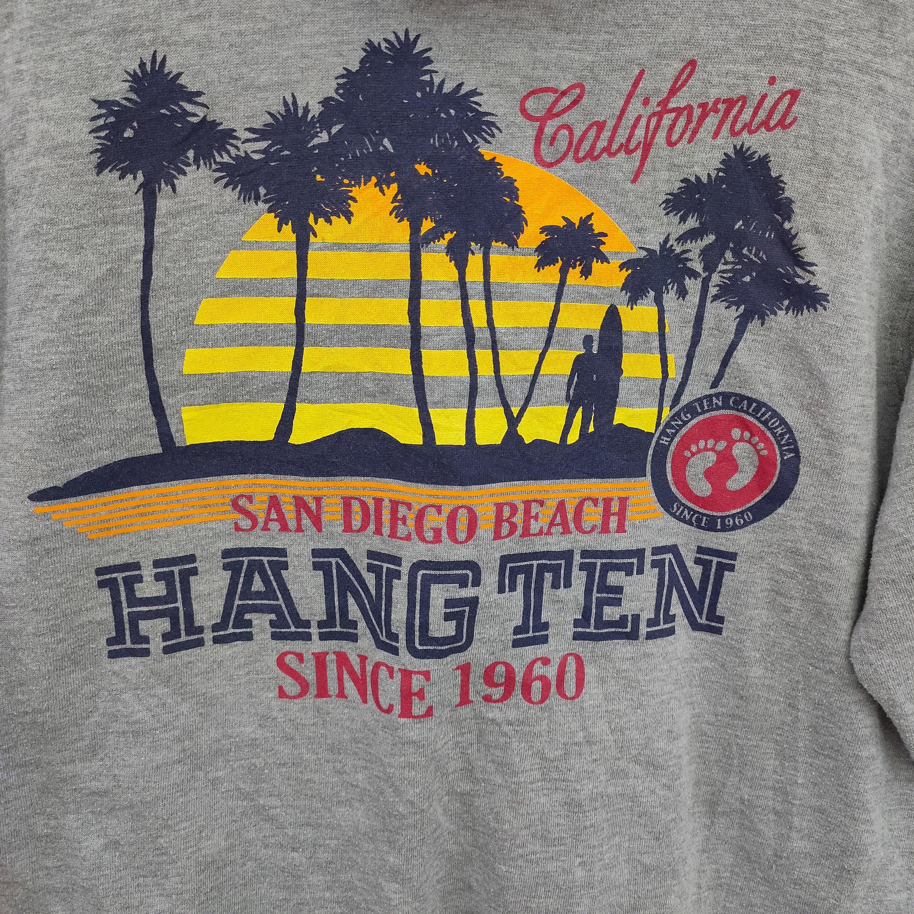 トップス 60s HANG TEN vintage sweat shirt Vtg Hang Ten Hoodie Sweatshirt Vintage Hang Ten California Retro