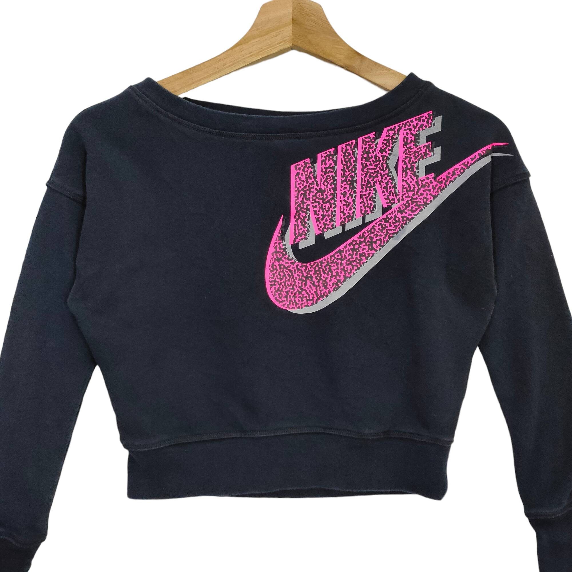 Pink nike crop sweater sale