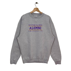 VTG des années 90 Western Illinois University anciens élèves sweat ras du cou vintage American College pull pull broderie homme taille M