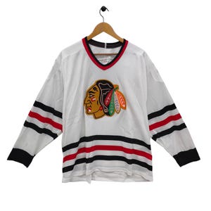 Vtg Chicago Blackhawks Jersey X-Large Vintage CCM NHL Jersey White Size XL