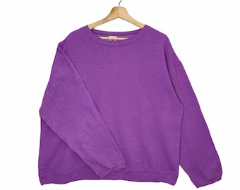 90s Hanes Sweatshirt Raglan X-large Vintage Hanes Sweater Jumper Pullover Crewneck Plain Lilac Purple Size XL