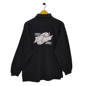 Eden Park Rugby,  Vintage Y2K Shirt, Rugby Polo Shirt, New Zealand, Black Top Tee, 2002 Collared T-shirt, Long Sleeve, Size L