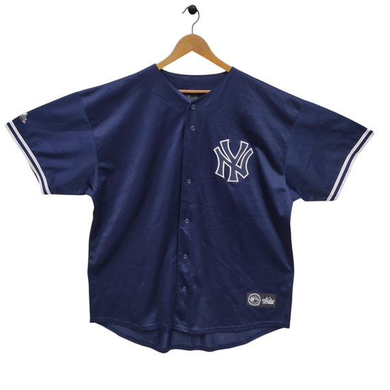 Vtg New York Yankees Jersey Vintage Majestic MLB Button Down