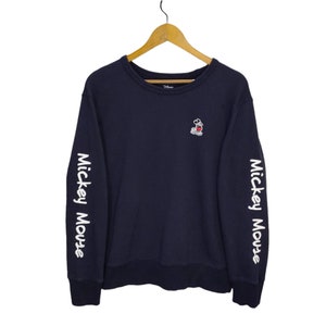 Micky Maus Sweatshirt Medium Vintage Disney Pullover Pullover Pullover Marine Blau Gr M