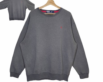 Polo Ralph Lauren Sweatshirt Vintage Polo Ralphlauren Sweater Jumper Pullover Embroidery Polo Pony Northern Mariana Islands Gray Mens Size L