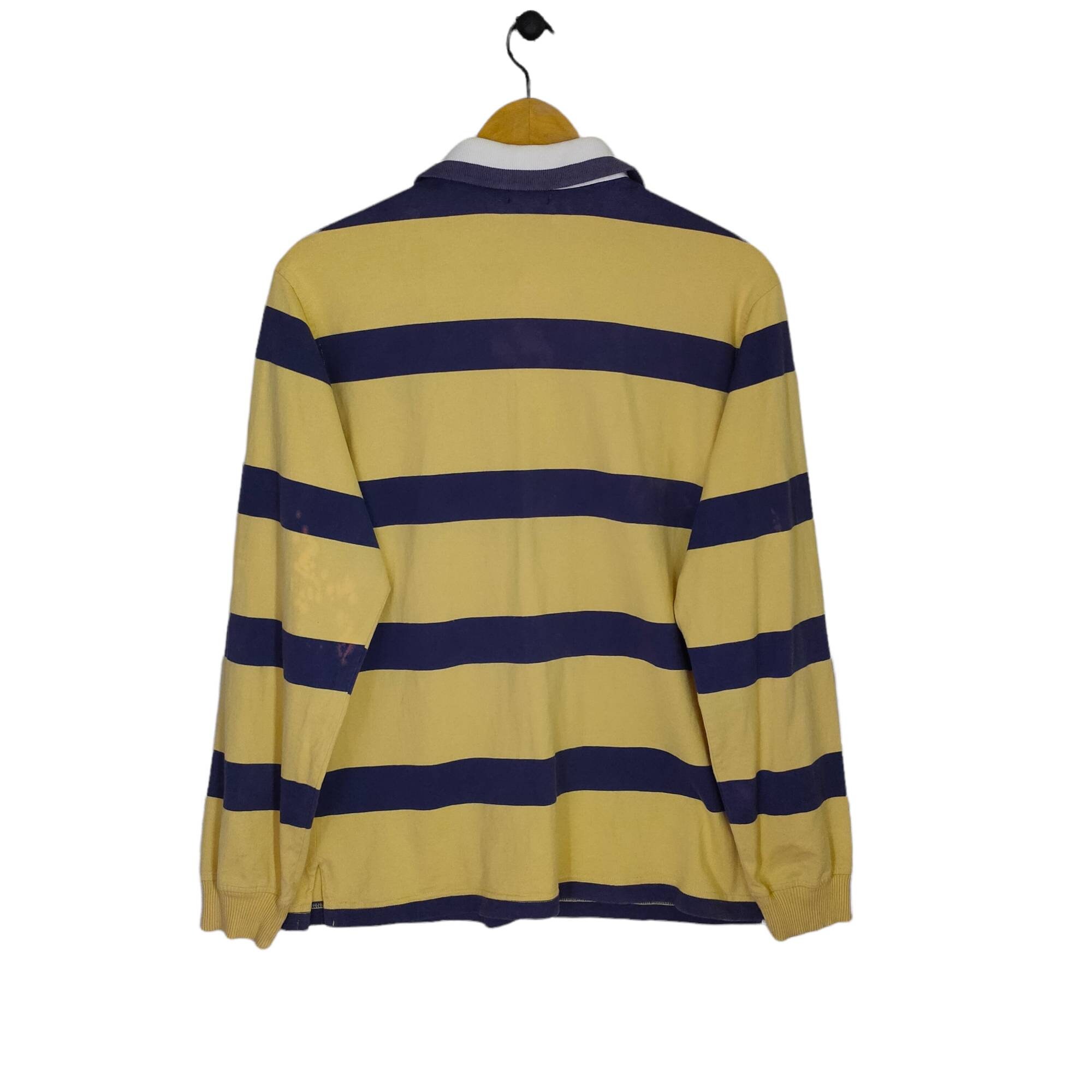 Rugby Polo Shirt, Vintage Rugby, Stripes Shirt, Vtg 90s Top