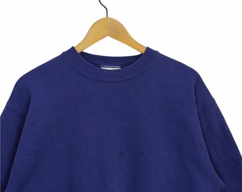 Sweatshirt Vintage Années 80 Hanes - Taille L, Violet, Raglan, Neuf Sans étiquettes, Style Universitaire