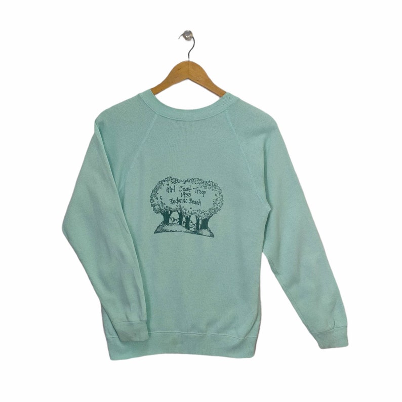 80er Jahre Girl Scout Sweatshirt Raglan klein Vintage Hanes Sweater Pullover Pullover Größe S Bild 1